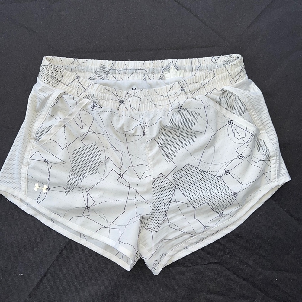 Under Armour white and black athletic shorts, size women’s medium
